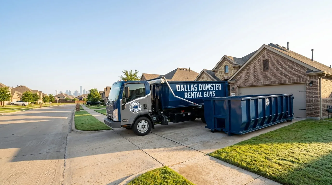 Renovation debris a dumpster handles that city sanitation won't collect in Dallas GA
